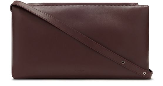 Courrèges Cuff smooth calfskin shoulder bag in Burgundy — view 3