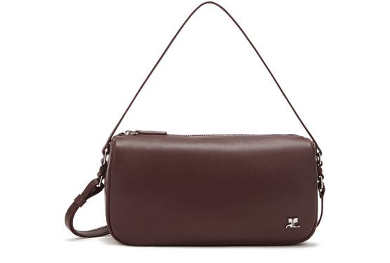 Courrèges Small Three Sixty smooth leather bag in Burgundy — view 1