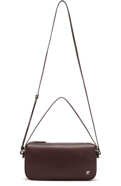 Courrèges Small Three Sixty smooth leather bag in Burgundy — view 4