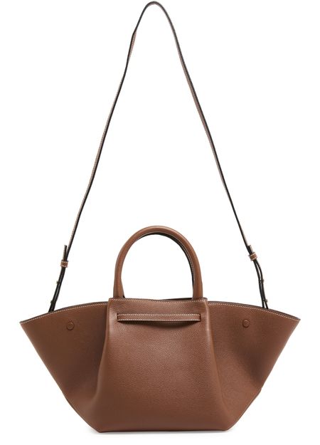 DeMellier The Midi New York handbag in Small Grain Tan W/ Ecru Stitching — view 3