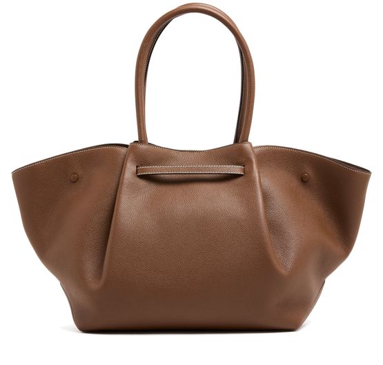 DeMellier The New York handbag in Small Grain Tan W/ Ecru Stitching — view 3