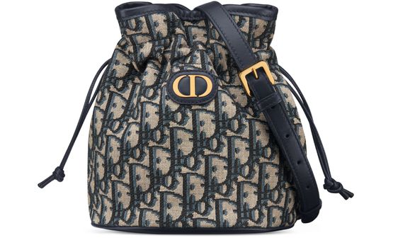 Dior 30 Montaigne Mini Bucket Bag in 928 Bleu/Multi — view 1