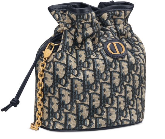 Dior 30 Montaigne Mini Bucket Bag in 928 Bleu/Multi — view 2