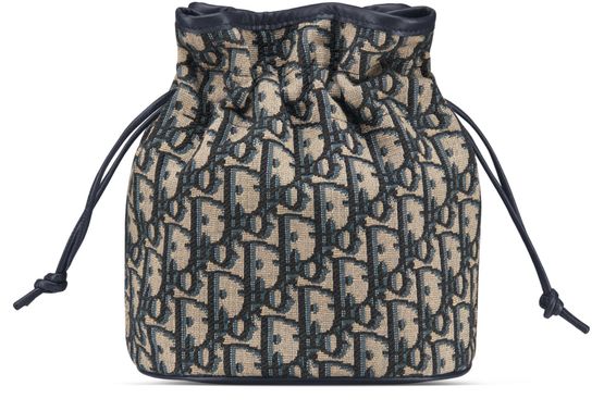 Dior 30 Montaigne Mini Bucket Bag in 928 Bleu/Multi — view 3