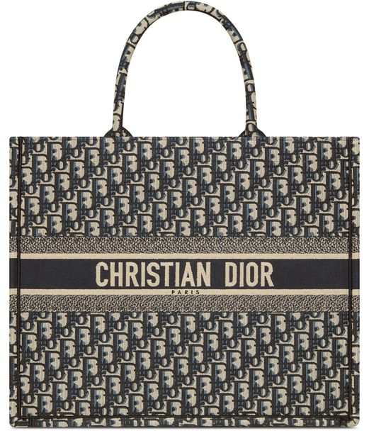Dior Large Dior Book Tote in 828 Blue/Multic — view 1
