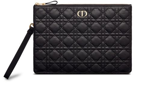 Dior Large Dior Caro Daily Pouch in 900 Noir — view 1