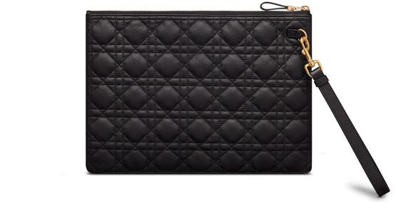 Dior Large Dior Caro Daily Pouch in 900 Noir — view 2
