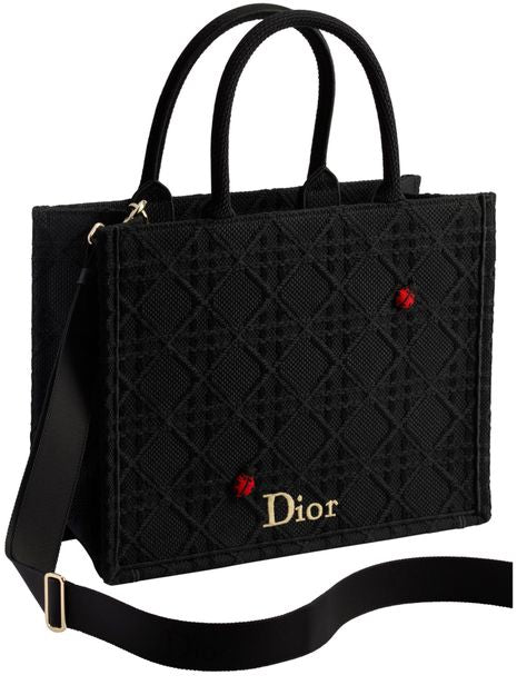 Dior Medium Dior Book Tote with Strap in 911 Nero/Multic — view 2