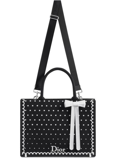 Dior Medium Dior Book Tote with Strap in 911 Nero/Multic — view 3