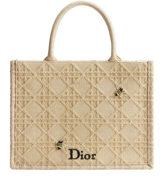 Dior Medium Dior Book Tote with Strap in 918 Beige/Multi — view 1