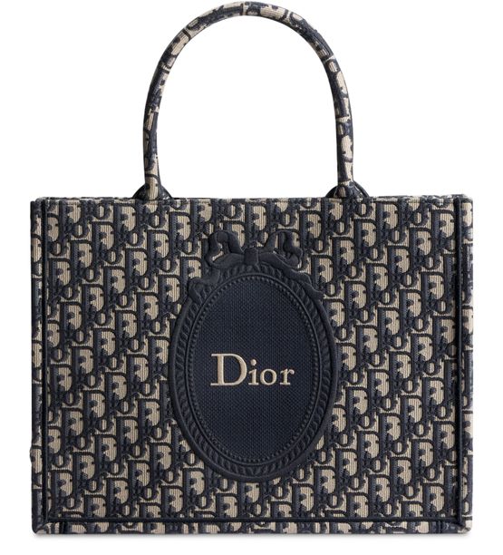 Dior Medium Dior Book Tote with Strap in 928 Bleu/Multic — view 1