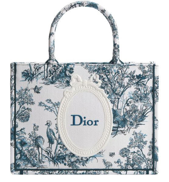 Dior Medium Dior Book Tote with Strap in 928 Bleu/Multic — view 1