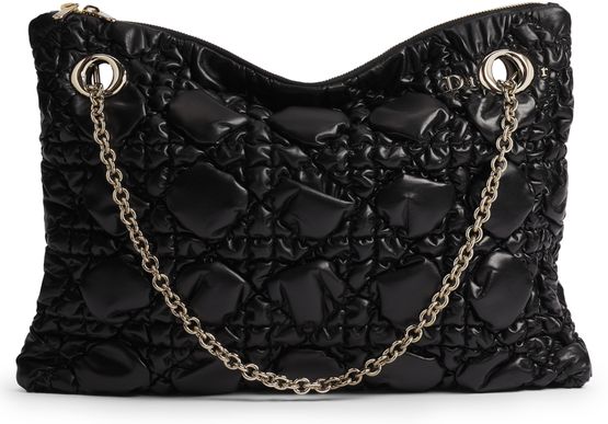 Dior Medium Dior Crunchy Bag in 900 Noir — view 1