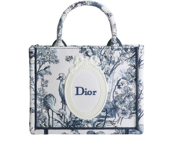 Dior Mini Dior Book Tote with Strap in 928 Bleu/Multic — view 1