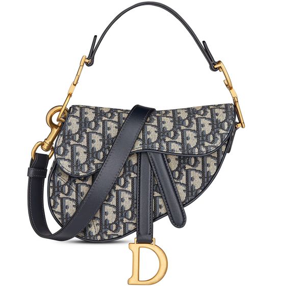 Dior Mini Saddle bag with strap in Bleu Multicolor — view 1