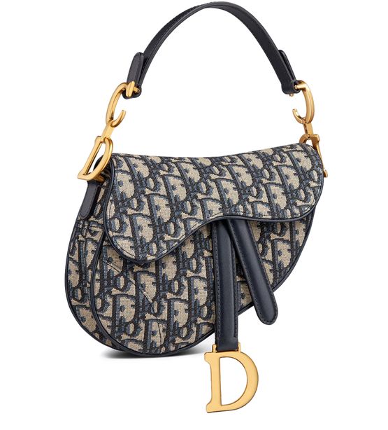Dior Mini Saddle bag with strap in Bleu Multicolor — view 2