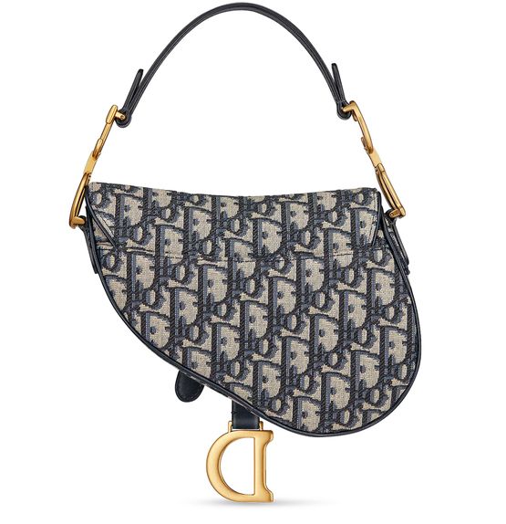 Dior Mini Saddle bag with strap in Bleu Multicolor — view 3