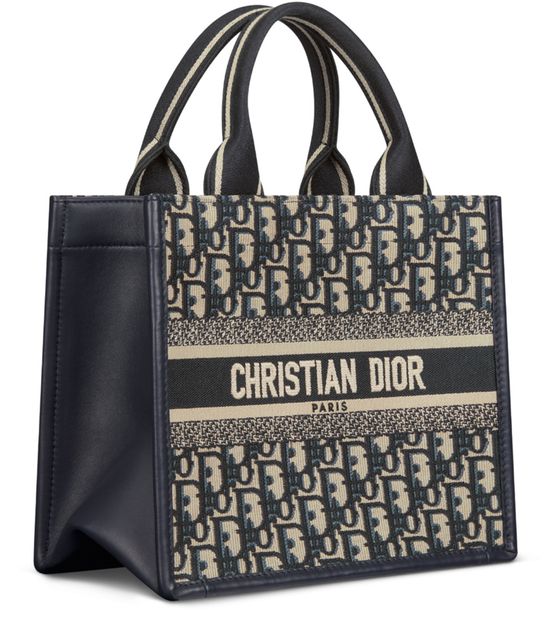 Dior Small Dior Book Tote Bag in 928 Bleu/Multic — view 2