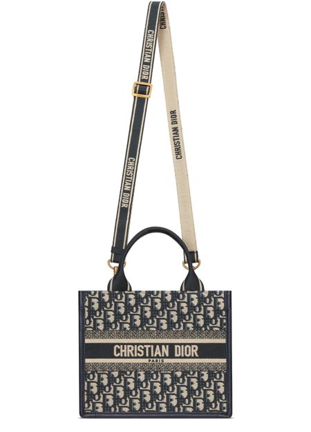 Dior Small Dior Book Tote Bag in 928 Bleu/Multic — view 4