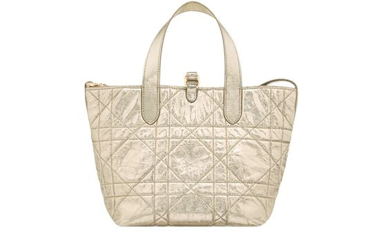 Dior Small Dior Toujours Vertical Tote Bag in 25J Platinum Or — view 3
