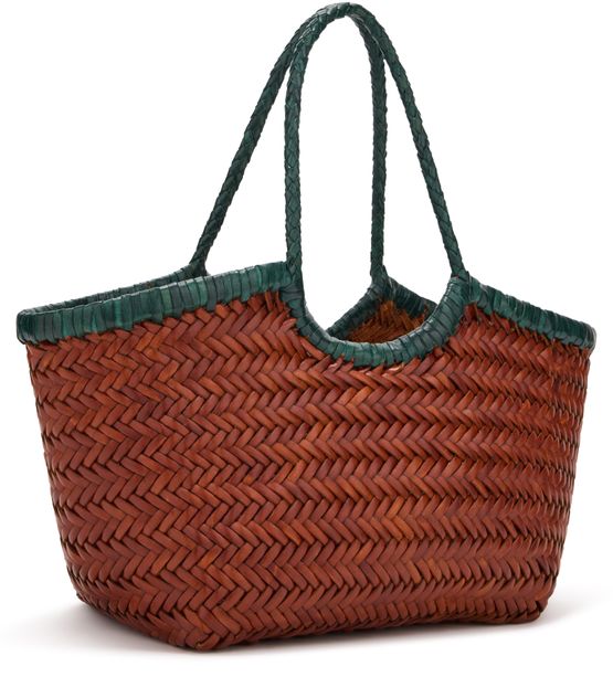 Dragon Diffusion Small Nantucket tote bag in Tan Black Edge Forest handles — view 2