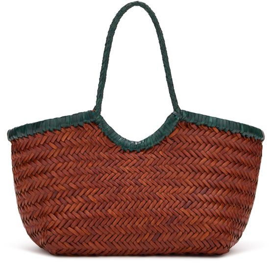 Dragon Diffusion Small Nantucket tote bag in Tan Black Edge Forest handles — view 3