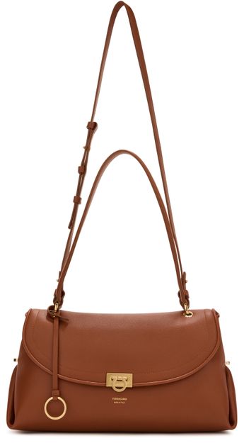 Ferragamo Sofia Shoulder Bag (M) in New Cognac — view 4