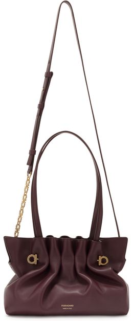 Ferragamo Soft-bag shoulder bag (S) in Plum — view 4