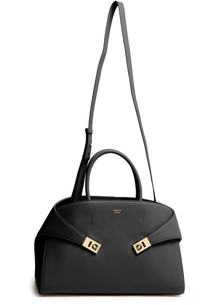 Ferragamo Hug handbag (L) in Nero — view 4