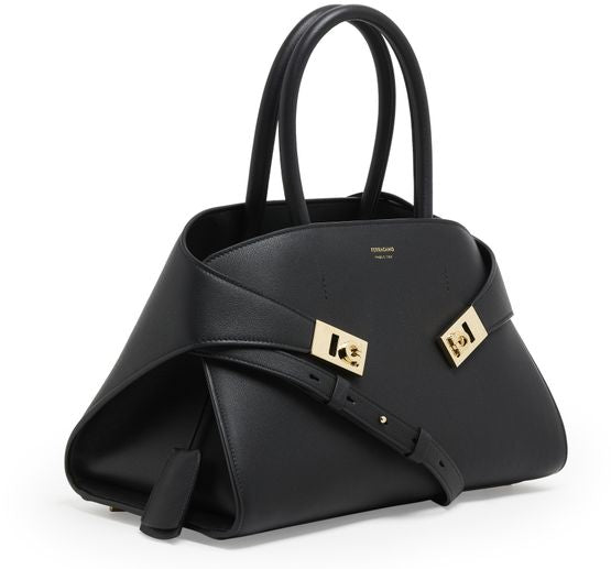 Ferragamo Hug handbag (M) in Nero — view 2
