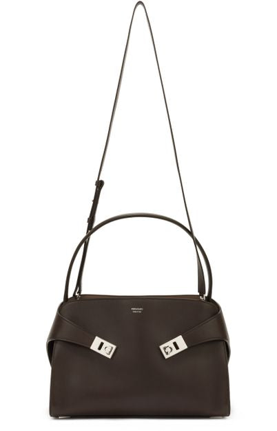 Ferragamo Hug shoulder bag (S) in Warm Taupe — view 4