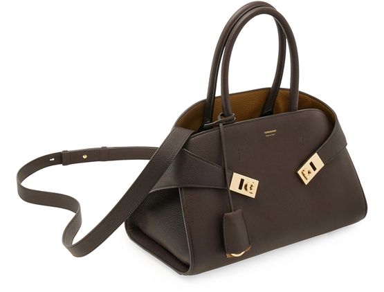 Ferragamo Two-tone Hug handbag (M) in Testa Di M || Burnt Ocra || Burnt Ocra — view 2