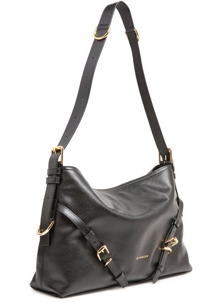 Givenchy Voyou medium shiny leather bag in Black — view 2