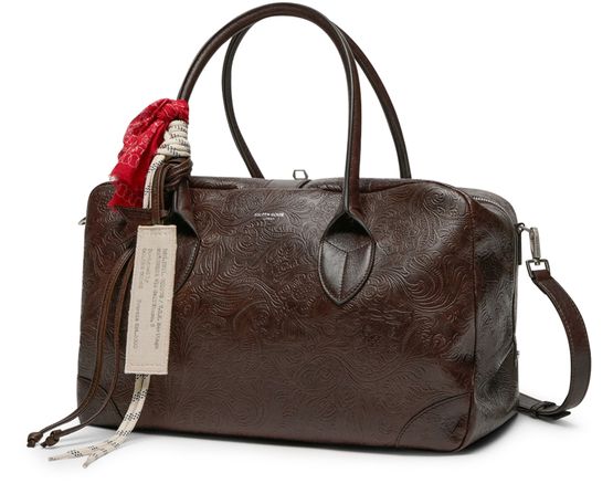 Golden Goose Vita medium embossed leather handbag in Mahogany — view 2
