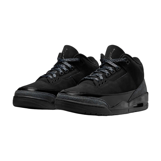 Air Jordan 3 Retro — Black Cat — front three quarter pair