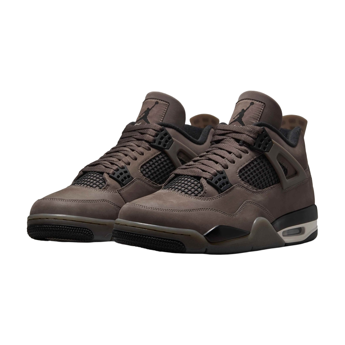 Air Jordan 4 Retro — Cave Stone — front three quarter pair