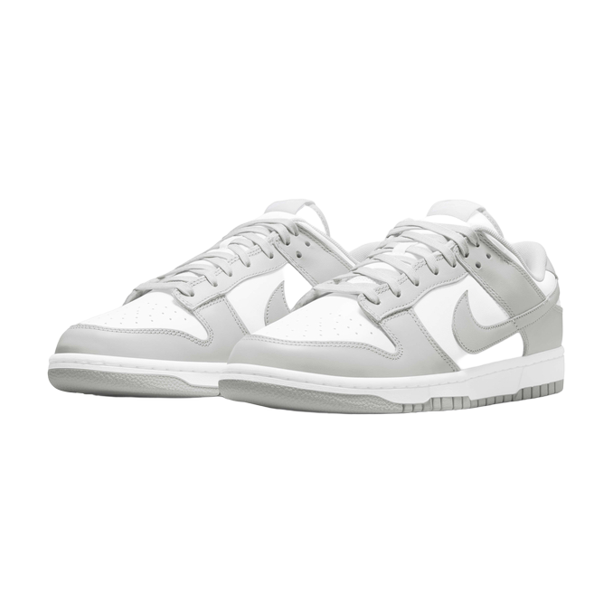 Nike Dunk Low Retro — Grey Fog — front three quarter pair