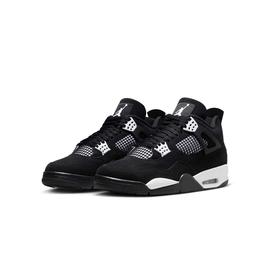 Air Jordan 4 Retro — White Thunder — front three quarter pair