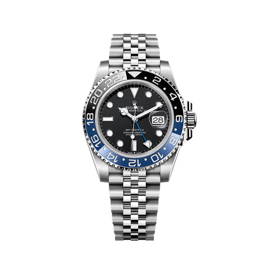 Rolex GMT-Master II Black Dial Blue Black Bezel Jubilee Bracelet, view 1