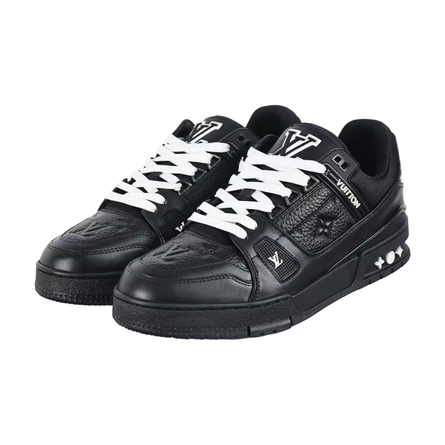 Louis Vuitton LV Trainer — Black — front three quarter pair