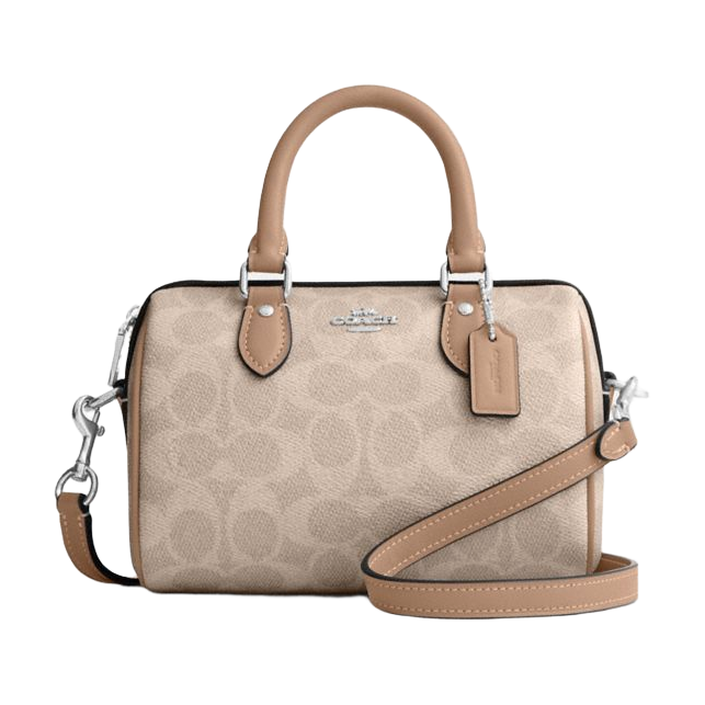 Mini Rowan Crossbody Bag in Sand/Taupe, front, full product reference view