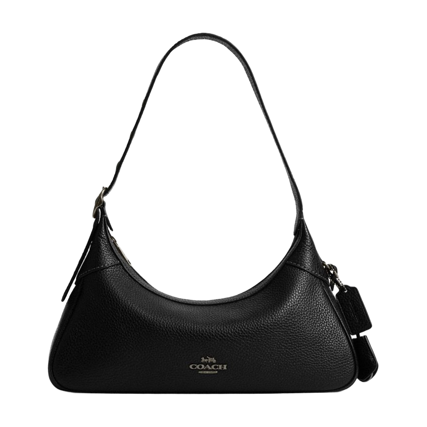 Ella Small Shoulder Bag in Black, front, full product reference view