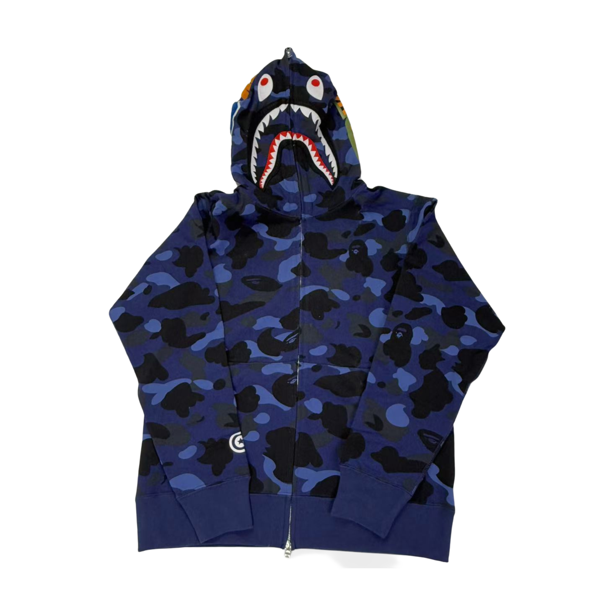 BAPE Camo Shark Full Zip Hoodie Blue/Black - supplier original