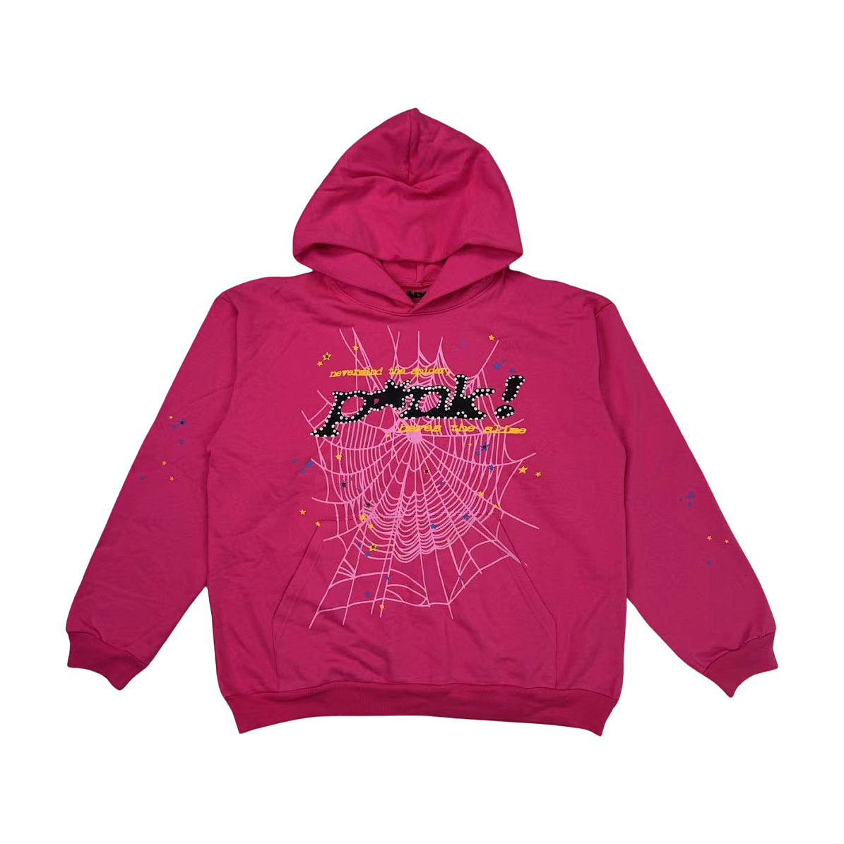 Sp5der P*NK Web Graphic Hoodie Pink - supplier original