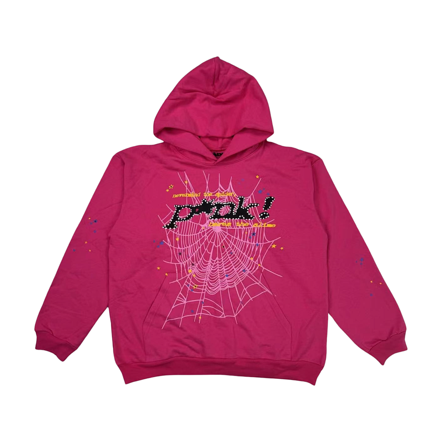 Sp5der P*NK Web Graphic Hoodie Pink - supplier original