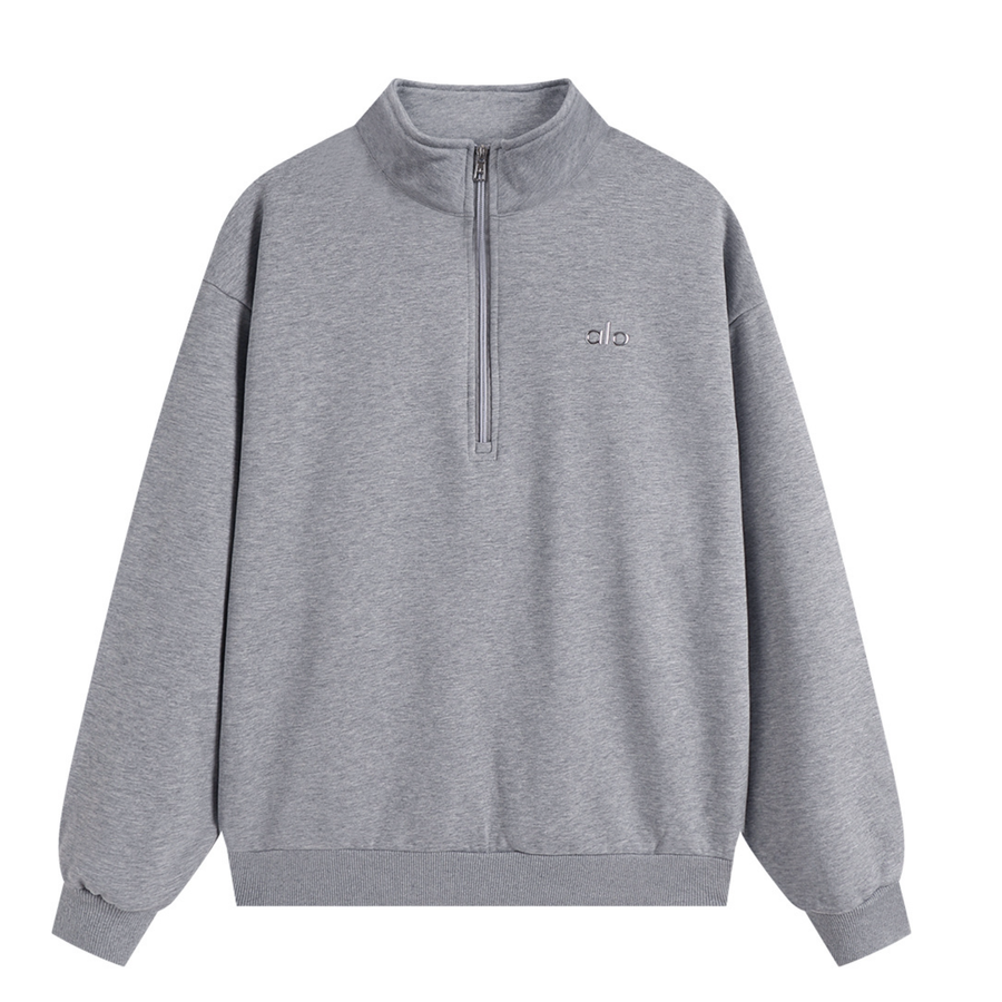 Alo Yoga Quarter Zip Pullover Gray - supplier original