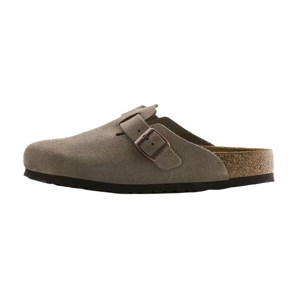 Birkenstock Boston Clogs — Taupe — source catalog lateral side