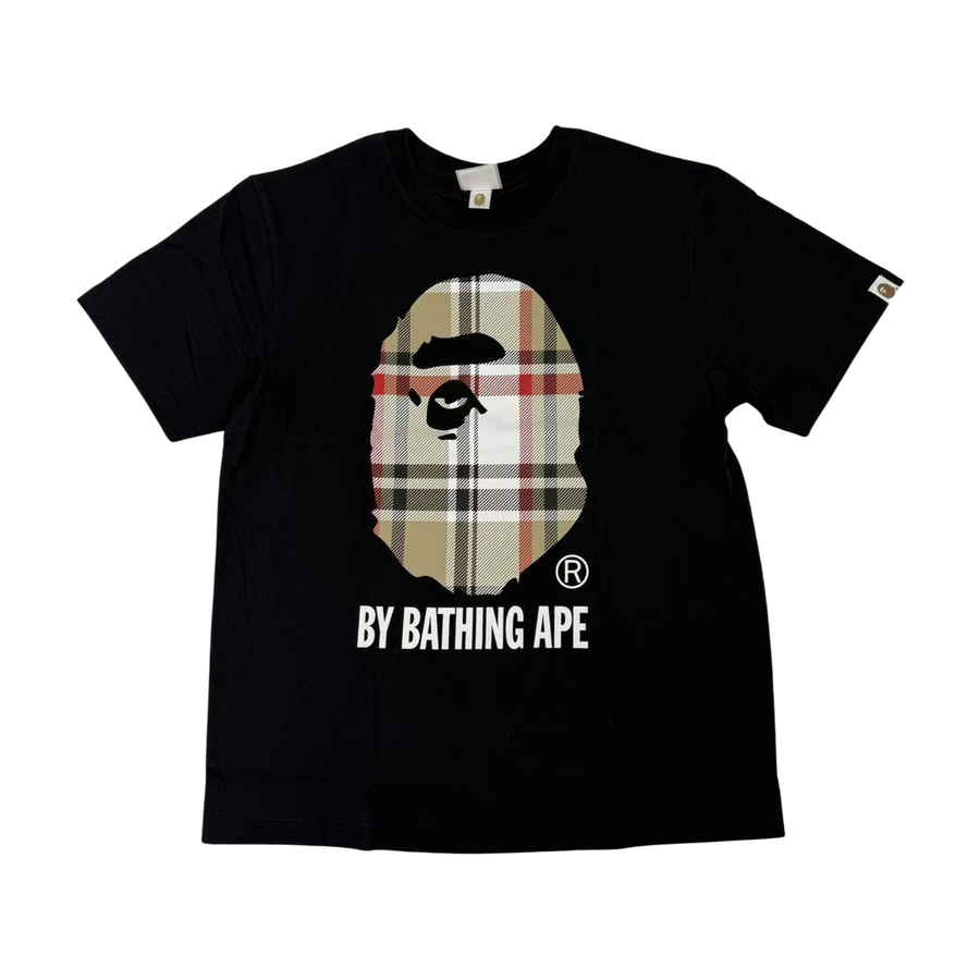 BAPE Plaid Ape Head Graphic T-Shirt Black - supplier original