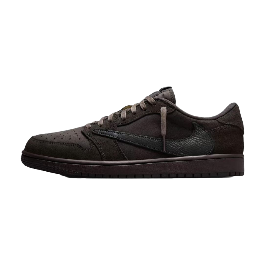 Jordan Air Jordan 1 Low Sneakers — Dark Brown / Black — source catalog lateral side