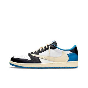 Jordan Air Jordan 1 Low Sneakers — Black / Sail / Blue — source catalog lateral side